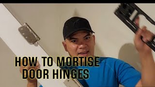 HOW TO MORTISE DOOR HINGES USING A JIG PORTER CABLE [upl. by Inafets]