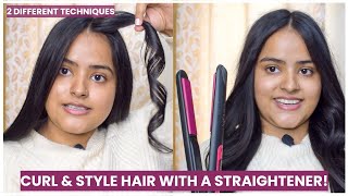 How To CURL HAIR WITH A STRAIGHTENERFLAT IRON 😍  Pilgrim Amazonian Range Scalp Scrub  Soni Mishra [upl. by Jariah]