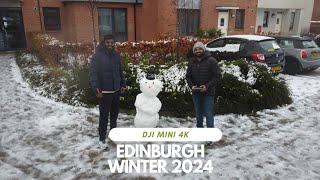 DJI07 Edinburgh Winter 2024  First Snowfall 2024  Drone Shots  DJI Mini 4K [upl. by Levey]