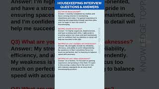 Housekeeping Interview Questions and Answers  Housekeeper Interview Questions and Answers [upl. by Neumann435]