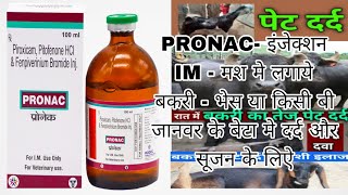 Pronac Injection पशूओ के पेट दर्द के लिऐ Piroxicam Pitofenone Hcl amp Fenpiverinium Bromide Injection [upl. by Eiramnaej]