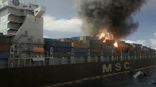 MSC Flaminia  Accident Animation [upl. by Klaus]