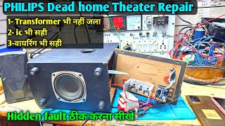 Philips Dead Home Theater repair no bass work no speaker work [upl. by Inglis]