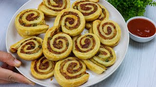 Puff Pastry Samosa Pinwheel  Aloo Kay Pinwheel Samosa  Easy Potato Snacks  2022 Ramadan Recipes [upl. by Yaj573]