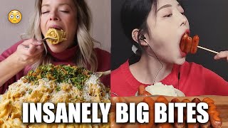 MUKBANGERS TAKING INSANELY BIG BITES [upl. by Nahbois]