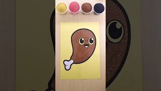 Sand painting meat art sandart shorts kidscoloring [upl. by Llehsad]