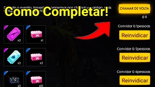 😱COMO COMPLETAR O EVENTO CHAMAR DE VOLTA E RESGATAR AS RECOMPENSAS FREE FIRE [upl. by Issirk]