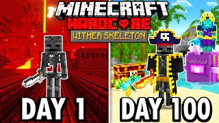 I Survived 100 Days as a WITHER SKELETON in Hardcore Minecraft Here’s What Happened [upl. by Ellerihs]