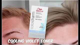 Banishing brassy hair with the Wella Color Charm Cooling Violet toner [upl. by Loydie301]