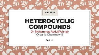 Heterocyclic Compounds Pyrrole Furan Thiophene  Synthesis and Reactions [upl. by Kolk]