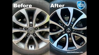 Diamond cut alloy wheel refurbishment with a colour change [upl. by Elehcin]