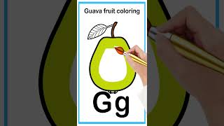 How to Draw guava Step by Step  Easy guava fruit coloring page I fruitcolor kidsvideos [upl. by Mailliw]