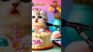 LILLY BIRTHDAY  HAPPY BIRTHDAY SONG WITH NAMES  Adorable Cute Cat 😺 happybirthday cat cute [upl. by Briano508]