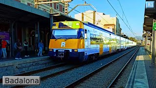 Badalona R1  Rodalies Barcelona  Renfe 447  Civia [upl. by Nyladnewg784]