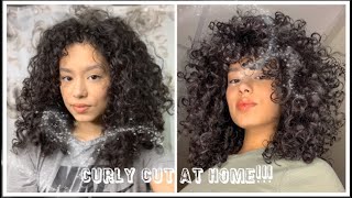 DIY CURLY CUT updated SUPER EASY [upl. by Cornelius]