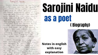 Sarojini Naidu  Sarojini Naidu Biography  Sarojini Naidu as a poet  Sarojini Naidu as a poetess [upl. by Leong698]