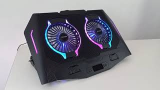 🎚 COOLER PARA LAPTOP GAMER HAN10 RGB CYBERCOOL [upl. by Eenoj]