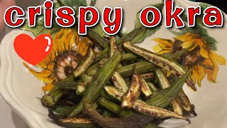 Quick amp easy crispy OKRA in the air fryer good for the heart and gut ❣️ [upl. by Wasson]