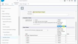 Salesforce Create Workflow Rule [upl. by Elbys]