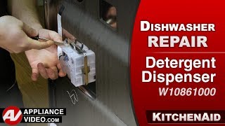 KitchenAid Dishwasher  Dispenser Will Not Release Soap  Detergent Dispenser Repair [upl. by Lleumas95]