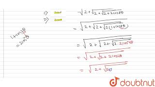 The value od the expression sqrt2sqrt2sqrt22 cos 8 theta is [upl. by Eynttirb703]