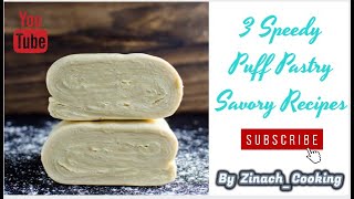 3 Speedy Puff Pastry Savory Recipes  French amp English Subtitle [upl. by Notyalk]