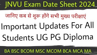 JNVU BA exam time table kab tak aayega  JNVU Exam Date Sheet Released 2024  JNVU exam Hall ticket [upl. by Friedman]