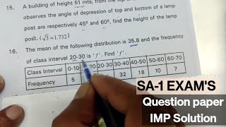 🔥SA1 EXAMS  MATHEMATICS 10th Class  QUESTION PAPER SOLUTIONS  Full Revision Covered [upl. by Tankoos]