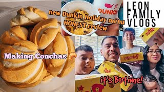 We make Conchas  Dunkin Holiday Menu Taste Test  Weekend Vlog 24  family foodie [upl. by Johnson]