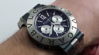 Bvlgari Diagono Titanium Chronograph TI 44 TA CH Luxury Watch Review [upl. by Ridglee884]