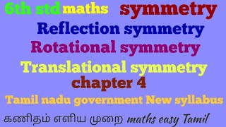 6th std maths Reflection symmetry Rotational symmetry Translational symmetry chapter4 term3 [upl. by Leiva813]