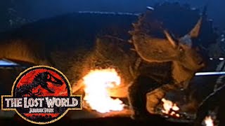 The Lost World Jurassic Park 1997  Triceratops Screen Time [upl. by Atires432]