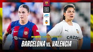 Barcelona va Valencia  Liga F 20232024 Matchday 1 Full Match [upl. by Dion]