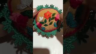 Cute needle Holder tutoria  hijab pin holder handemboidery handcraft shorts craft viralvideo [upl. by Lakim914]