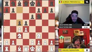 AMAZING NAKA Hikaru Nakamura vs Alireza Firouzja  Bullet Chess Championship 2024 [upl. by Astiram201]