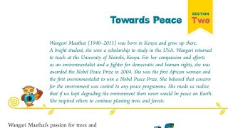 towards peace class 8 hindi explanation of English reader ratna sagar icse  Wangari Maathai [upl. by Imaon]