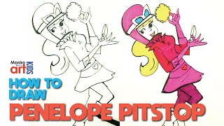 How to Draw Penelope Pitstop Step by Step [upl. by Hyacinthia]