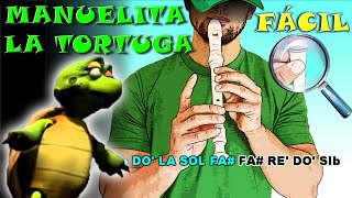 Manuelita La Tortuga  María Elena Walsh  Flauta Fácil  Tutorial  Cover  Karaoke [upl. by Lrigybab]