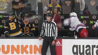 Artemi Panarin Throws Glove At Brad Marchand From Bench [upl. by Regazzi736]