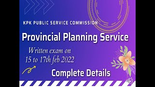 Provincial Planning Service PreparationKPPSC PreparationPPS Jobs complete details [upl. by Notslar707]