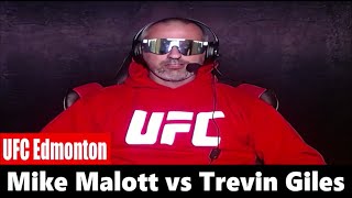 UFC Edmonton Mike Malott vs Trevin Giles PREDICTION [upl. by Yorker]