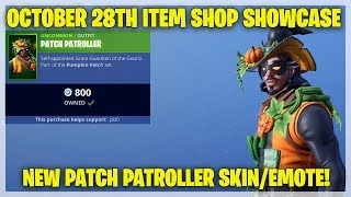 Fortnite Item Shop NEW PATCH PATROLLER SKIN AND EMOTE October 28th 2018 Fortnite Battle Royale [upl. by Eelyak]