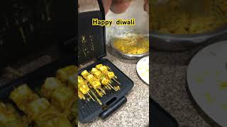 Happy diwali trending diwali crackers festival food snacks paneertikka homemade [upl. by Eivod]