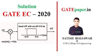 Output of the Demodulator after passing through Low Pass Filter  GATE 2020 [upl. by Adolph]