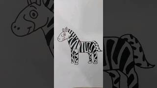 kids Easy Cute 🦓 Zebra drawing for kidsEasy and simple drawing for beginners step by stepartviral [upl. by Santini]