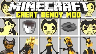 Minecraft GREAT BENDY MOD  SUMMON BENDY BORIS ALICE ANGEL  Minecraft Mods [upl. by Dicks]