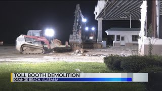 ALDOT begins tearing down old toll booth in Orange Beach [upl. by Nauqel]