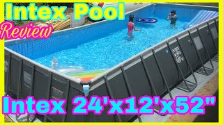 INTEX Rectanggular Pool 24x12x52quot REVIEW and INSTALLATION [upl. by Lucais]