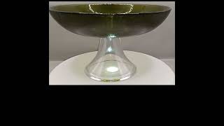 Avocado Green Art Glass Candy Dish Bonbon Glass Centerpiece Bowl [upl. by Ttenrag149]