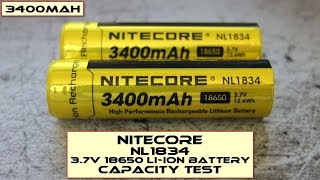 Nitecore NL1834 18650 3 7V Li ion Battery Test [upl. by Rapsag441]